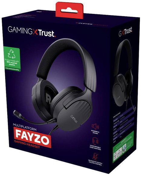 Trust GXT 489 Fayzo Gamer Over Ear headset Vezetékes Stereo Fekete 7. kép