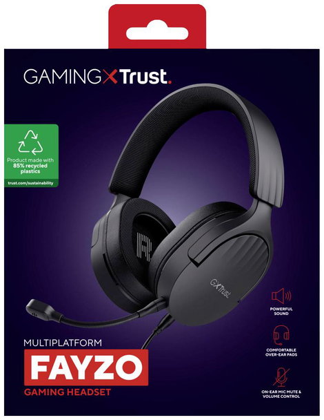 Trust GXT 489 Fayzo Gamer Over Ear headset Vezetékes Stereo Fekete 8. kép