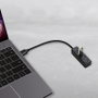 AXAGON AXAGON HUE-M1A Superspeed USB-A Mini Hub, 4x USB 3.0 - 20cm, schwarz 4 port USB 3.0 hub Feket 2. bélyegkép