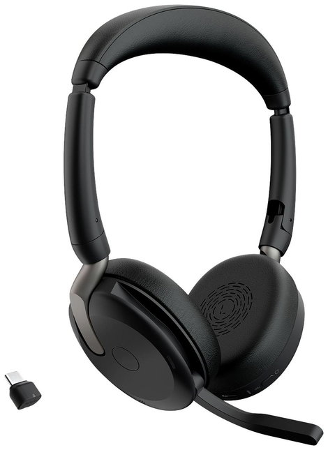 Jabra Evolve2 65 Flex Link380c UC Számítógép On Ear headset Bluetooth® Stereo Fekete Noise Cancellin