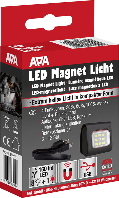 APA 13449 LED Magnet Licht LED Munkalámpa Akkuról üzemeltetett 1.8 W 160 lm 3. kép