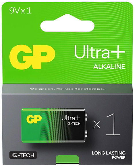 GP Batteries Ultra Plus 9V-os elem Alkáli mangán 9 V 1 db 3. kép