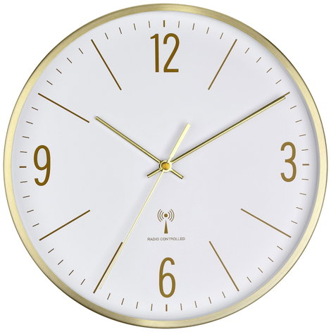 TFA Dostmann 60.3534.53 Rádiójel vezérlésű Falióra 300 mm x 45 mm x 300 mm Arany