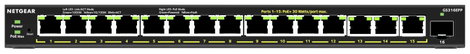 NETGEAR GS316EPP Hálózati switch, RJ45/SFP 16 port 1 GBit/s PoE funkció