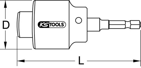 KS Tools 1/2&quot -es csaphosszabbító vágó, 1/4&quot -es hatlapú aljzat 1162037 12. kép