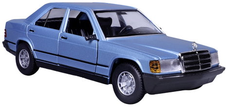 Bburago Mercedes 190E 1987, blau 1:24 Autómodell