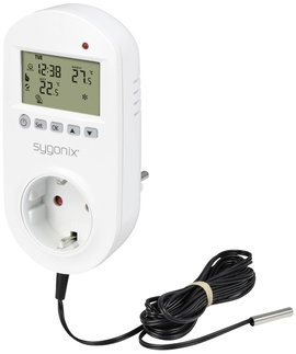 Univerzális konnektoros termosztát, heti program, Sygonix SY-5372566