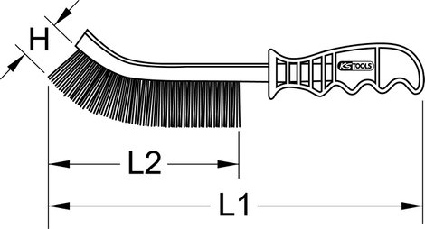 KS Tools 201.2301 Rozsdamentes acél drót, általános célú drótkefe, 250 mm 5. kép