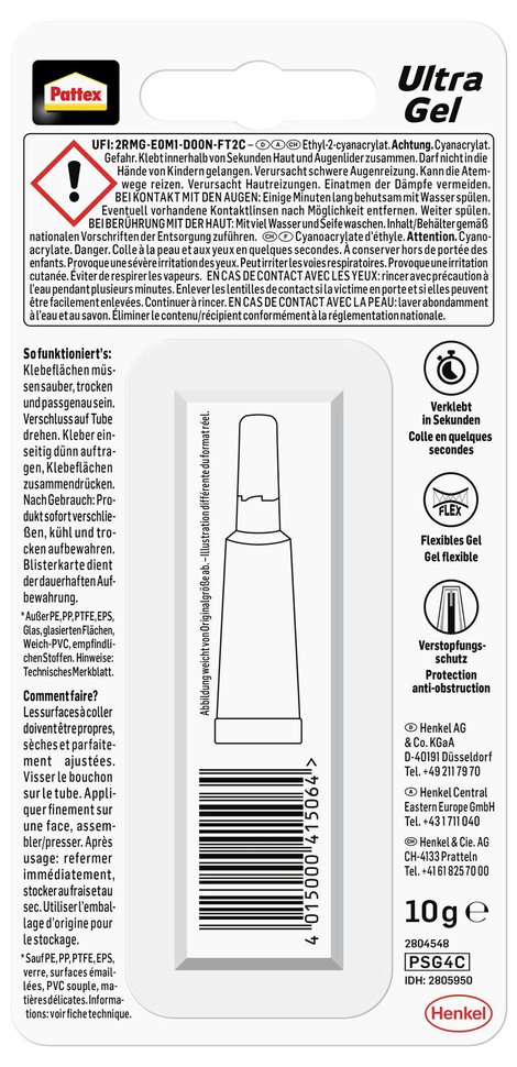 Pattex rugalmas vízálló ragasztó 10g Pattex PSG4C 4. kép