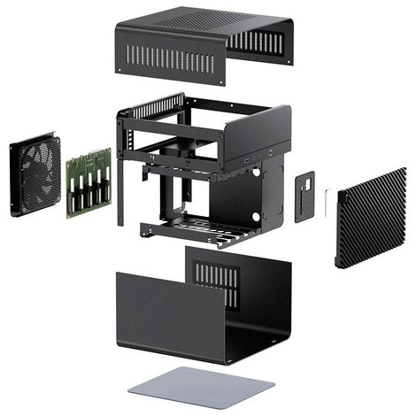 Jonsbo N2 Mini torony Számítógép ház, Gaming doboz Fekete 9. kép