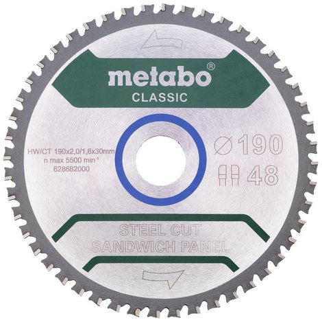 Metabo 628684000 Körfűrészlap 190 x 30 mm Fogak száma (collonként): 48 1 db