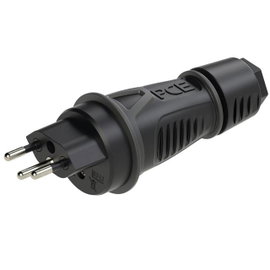 PC Electric 0313-ss Védőérintkezős dugó PA6, TPE 250 V Fekete IP55