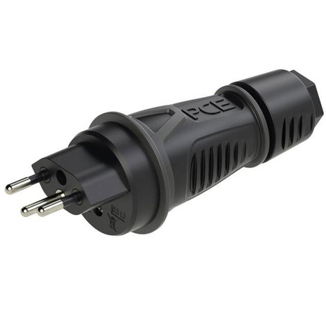PC Electric 0313-ss Védőérintkezős dugó PA6, TPE 250 V Fekete IP55