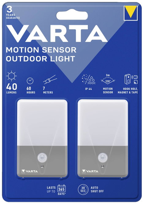 Varta 16634101402 Motion Sensor Outdoor Light Twin LED Kemping lámpa 40 lm Elemekről üzemeltetett 60 4. kép