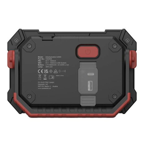 PC Electric 7202800 PCE A2800/6.600mAh USB-C LED Munkalámpa 2800 lm 5. kép