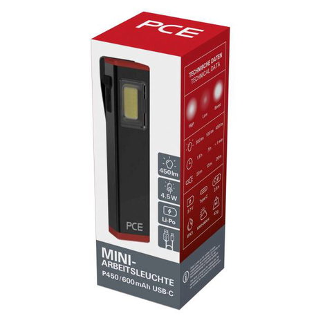 PC Electric LED Kézilámpa PCE P450/600mAh USB-C 450 lm 720450 5. kép
