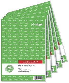 Sigel Szállítólevél nyomtatvány 011S5 DIN A5 álló Fehér, Zöld Lapok száma: 40