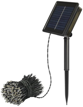 Sygonix Napelemes fényfüzér SY-5596928 LED Melegfehér, Hidegfehér Fekete, Normál zöld (selyemmatt)