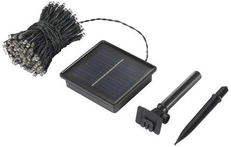 Sygonix Napelemes fényfüzér SY-5596928 LED Melegfehér, Hidegfehér Fekete, Normál zöld (selyemmatt) 3. kép