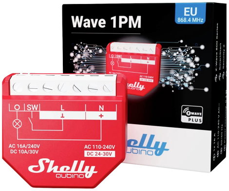 Shelly Wave 1PM Kapcsoló működtető Z-Wave, Z-Wave+ 2. kép