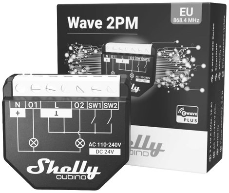 Shelly Wave 2PM Kapcsoló működtető Z-Wave, Z-Wave+ 2. kép