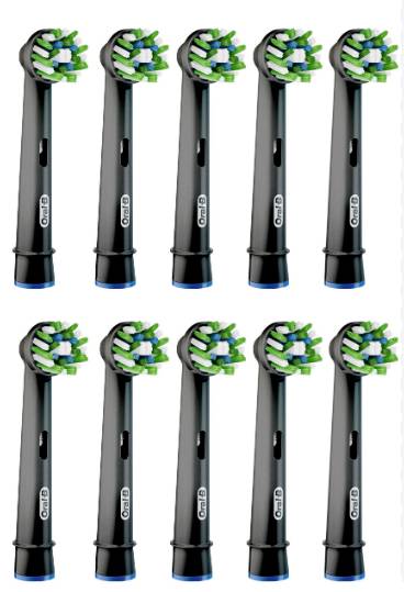 Oral-B Cross Action Feltűzhető fogkefe elektromos fogkeféhez 10 db Fekete