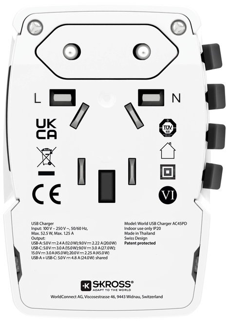 Skross 1302332 Úti töltő World AC45PD 2. kép