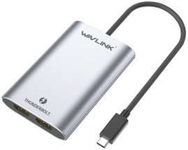 Wavlink WS-UTA02H Thunderbolt / HDMI Átalakító [1x Thunderbolt - 2x HDMI®] Space szürke Egyeres 50 c