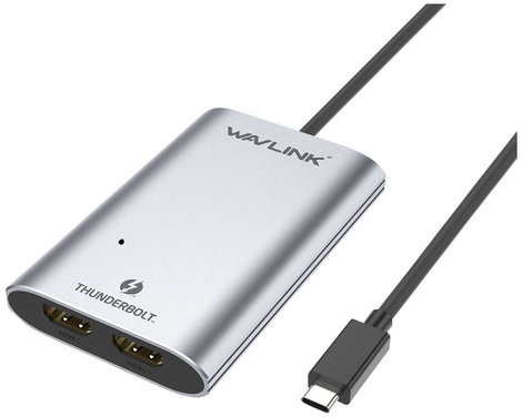 Wavlink WS-UTA02H Thunderbolt / HDMI Átalakító [1x Thunderbolt - 2x HDMI®] Space szürke Egyeres 50 c 2. kép