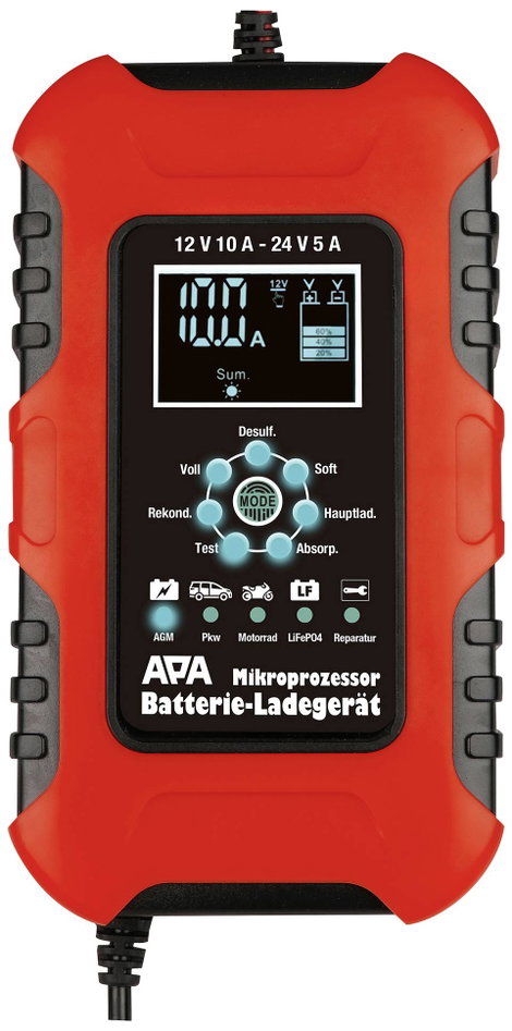 APA Batterieladegerät 12/24V 10A 16649 Autós töltőkészülék 12 V, 24 V 10 A 5 A 2. kép