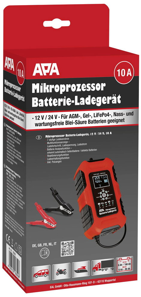 APA Batterieladegerät 12/24V 10A 16649 Autós töltőkészülék 12 V, 24 V 10 A 5 A 4. kép
