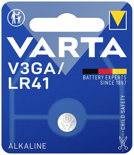 Varta Gombelem LR 41 1.5 V 1 db Alkáli mangán V3GA 2. kép