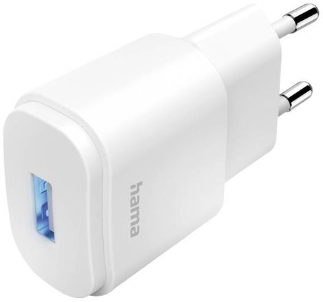 Hama USB-s töltőkészülék 6 W Beltér, Aljzat dugó Kimeneti áram (max.) 1200 mA Kimenetek száma: 1 x U