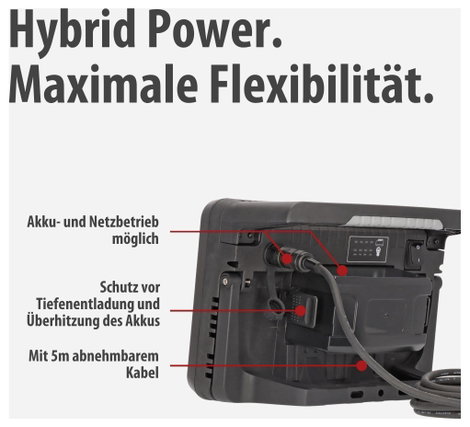 Brennenstuhl Multi Battery 10050 MH Akkus építkezési fényszóró EEK E (A - G) 100 W 12500 lm Hidegfeh 4. kép