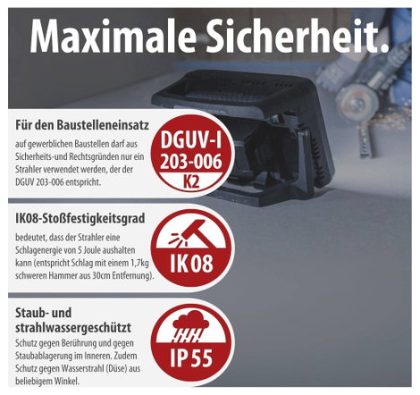 Brennenstuhl Multi Battery 10050 MH Akkus építkezési fényszóró EEK E (A - G) 100 W 12500 lm Hidegfeh 7. kép