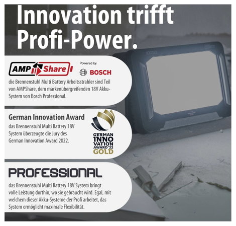 Brennenstuhl Multi Battery 10050 MH Akkus építkezési fényszóró EEK E (A - G) 100 W 12500 lm Hidegfeh 8. kép
