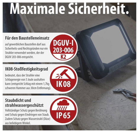 Brennenstuhl Multi Battery 3000 MA Akkus építkezési fényszóró 27 W 3150 lm 1173700007 6. kép