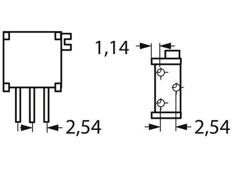 Bourns 3296Z-1-104LF Cermet trimmer Lineáris 0.5 W 100 kΩ 9 ° 1 db 2. kép