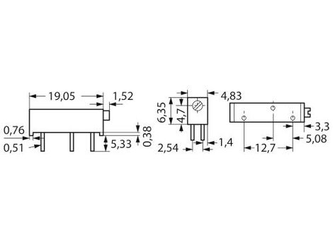 Bourns 3006P-1-202LF Cermet trimmer Lineáris 0.75 W 2 kΩ 5400 ° 1 db 2. kép
