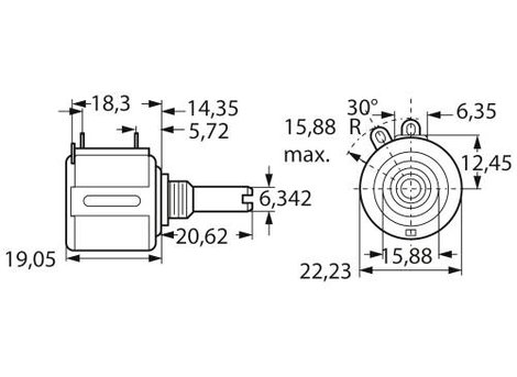 Bourns 3540S-1-103L Precíziós potenciométer 2 W 10 kΩ 1 db 2. kép
