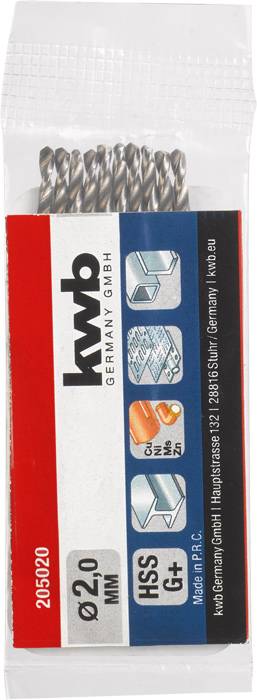 kwb 205020 HSS Spirálfúró 1 db 2 mm Teljes hossz 49 mm DIN 338 Hengeres befogószár 1 db 2. kép