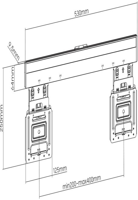 SpeaKa Professional SP-TVM-610 TV fali tartó 81,3 cm (32) - 165,1 cm (65) Merev 4. kép