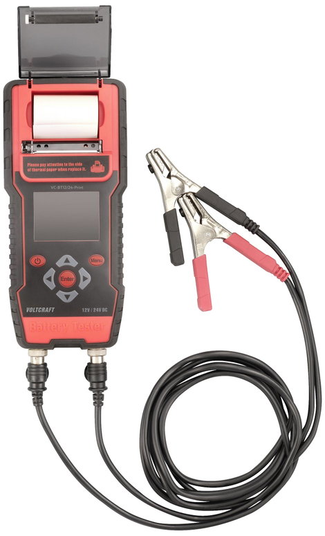 Autós akkuteszter nyomtatóval 12 V/24 V, VOLTCRAFT VC-BT12/24-Print 5. kép