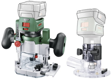 Bosch Home and Garden 2 az 1-ben akkus él-/felületmaró 06039D5002 AdvancedTrimRouter 18V-8 Combi-Set 2. kép