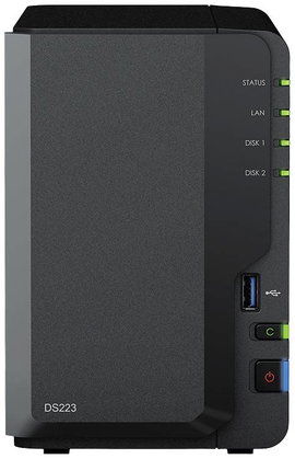 Synology DiskStation DS223 NAS szerver ház 0 GB 2 rekesz USB 3.0 előlapi csatlakozó, Synology® hardv