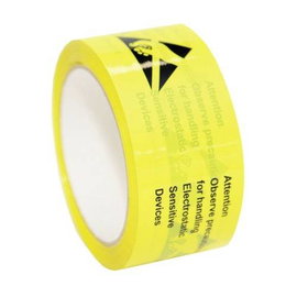 Antistat ESD ragasztószalag 65 m Sárga (H x Sz) 65 m x 50 mm 054-0002 Öntapadó
