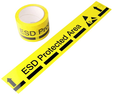 Antistat ESD padlójelölő szalag 33 m Sárga (H x Sz) 33 m x 75 mm 054-0007 Öntapadó