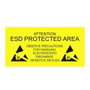 Antistat ESD figyelmeztető tábla 1 db Sárga (H x Sz) 300 mm x 150 mm Öntapadó bélyegkép