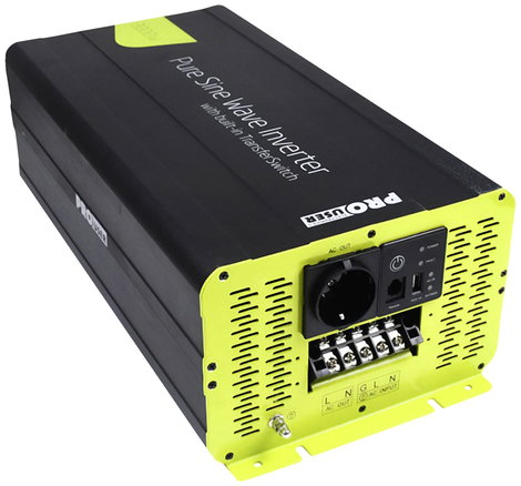 ProUser Inverter PSI3000TX 3000 W 12 V - 230 V/AC Távirányítóval, USV funkció, Hálózati előtét kapcs