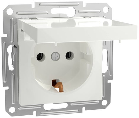 Schneider Electric Csatlakozó aljzat csapófedéllel Asfora Fehér (RAL 9003) EPH3170121D 2. kép